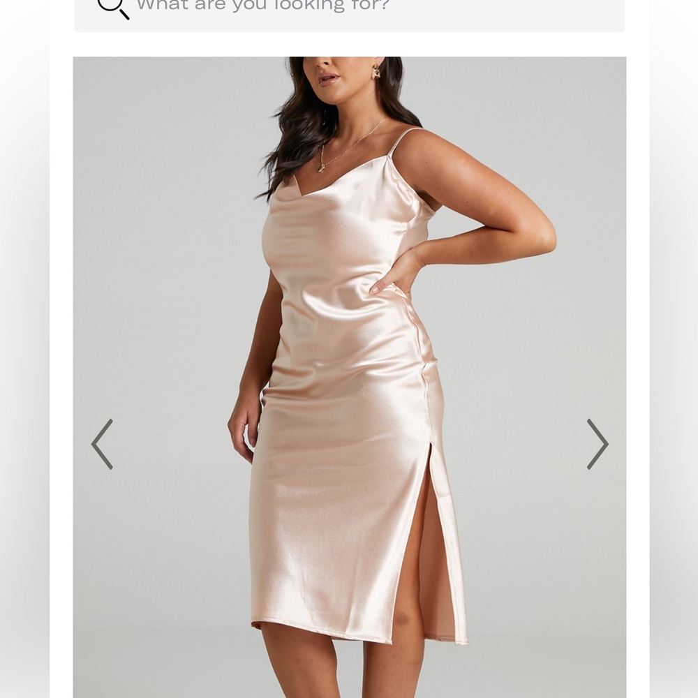 Showpo satin dress with slit